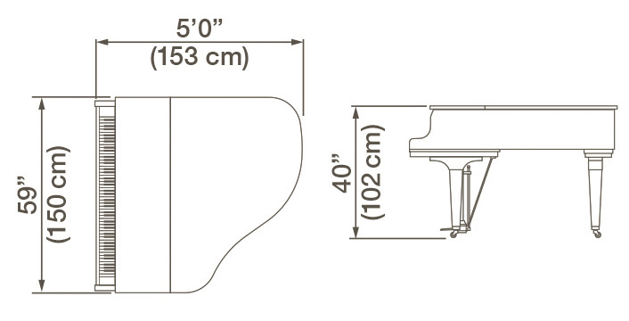 Kawai GL-10 Grand Piano Dimensions